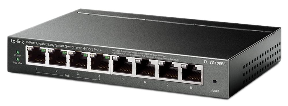 CS34299-40 TL-SG108PE 8-Port Gigabit Easy Smart Switch with 4-Port PoE