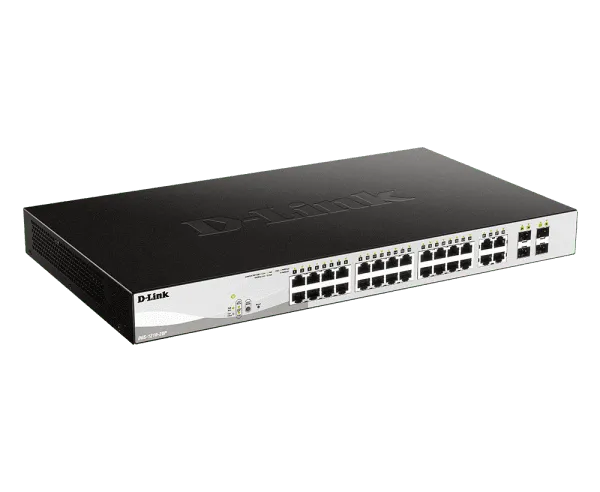 D-Link-DGS-F1210-26PS-E-–-24-port-Managed-Gigabit-Switch D-Link DGS-F1210-26PS-E - 24 port Managed Gigabit Switch with 24 10/100/1000 Mbps PoE ports, 2 Gigabit SFP uplink ports - DGS-F1210-26PS